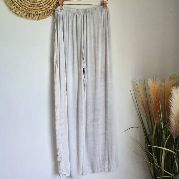 Young Fabulous & Broke, New Gray Tie Front Split Leg Harem Beach Pants Medium - Picture 9 of 12